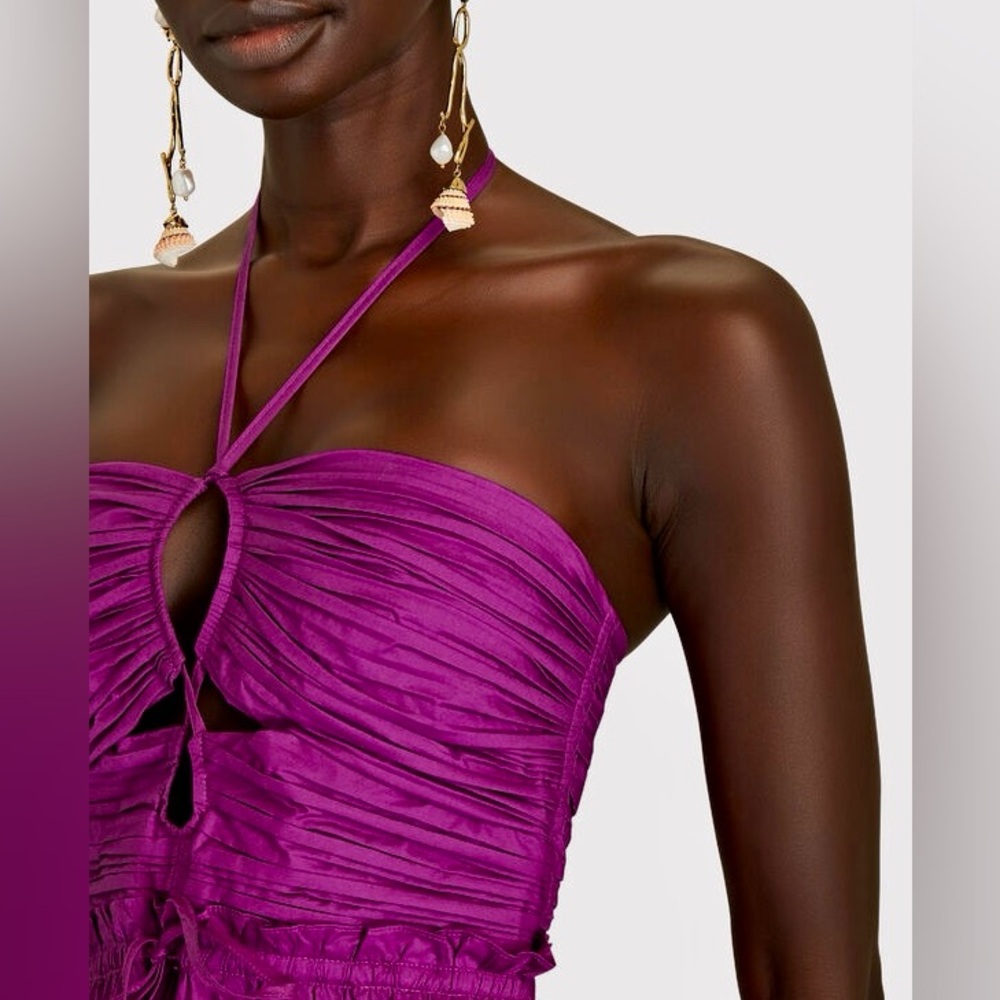 🌺🎉HP🎉🌺 NWT Ulla Johnson Ella Cutout Halter Dress Orchid - Picture 7 of 16